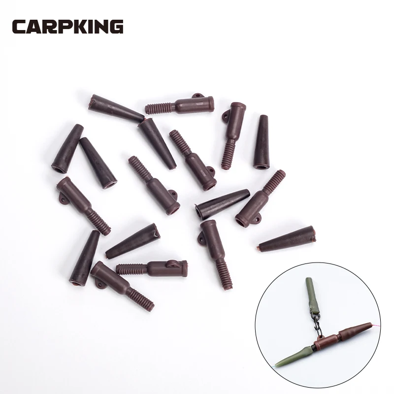 10pcs Carp Fishing Lead Clips Fishing Accessory Tackle with Tail Rubber for Carp with Anti Sleeves Carp Fishing Equipment