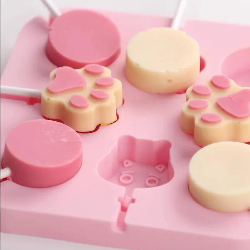 Lollipop Candy Molds 8-Cavities Food Grade Silicone Lollipop Molds Chocolate Hard Candy