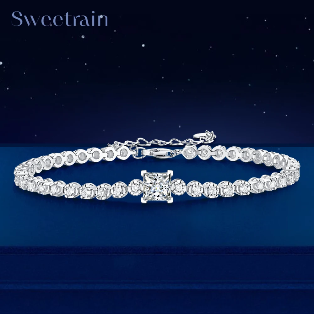 SweetrainRealMoissaniteTennisBraceletforWomen925SterlingSilver