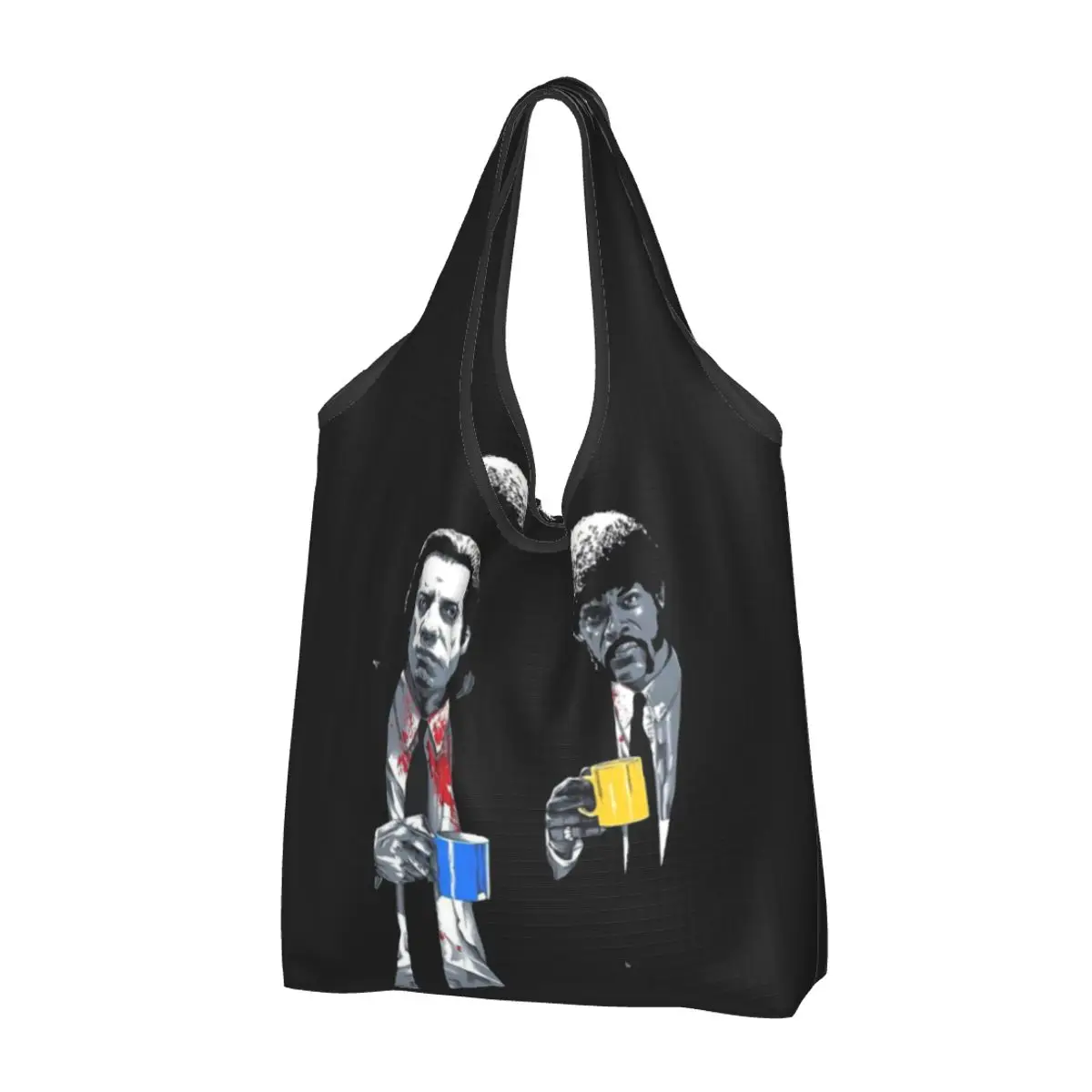 

Large Reusable Pulp Fiction John Travolta Grocery Bags Recycle Foldable Quentin Shopping Tote Bag Washable Lightweight