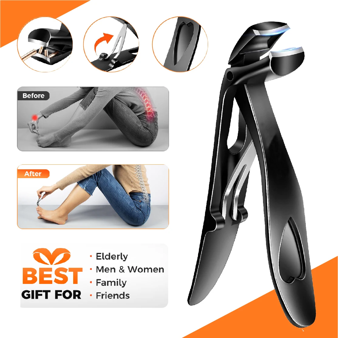 Toe Nail Clipper Nail Clipper Nail Clippers Stainless Steel For Seniors Thick Toenails Heavy Duty 15mm Wide Jaw Opening Large Toe Nail