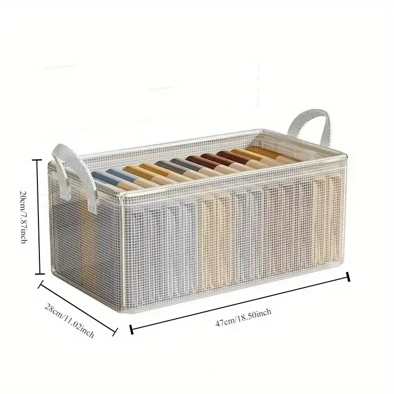 Transparent Clothes Storage Box Home Put Clothing Pants Organizer Washable Closet Layered Storage Artifact Storage Frame Basket 6
