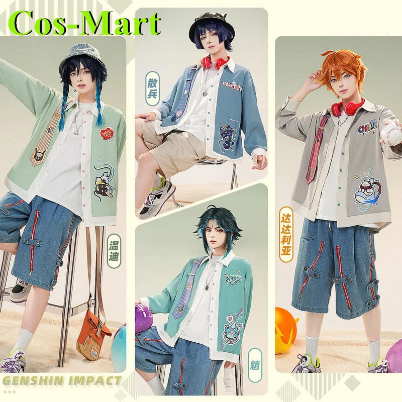 

Косплей-костюм Cos-Mart для игры Genshin Impact тартаглия/барбато/Сяо/путешественника, пальто, женская повседневная одежда