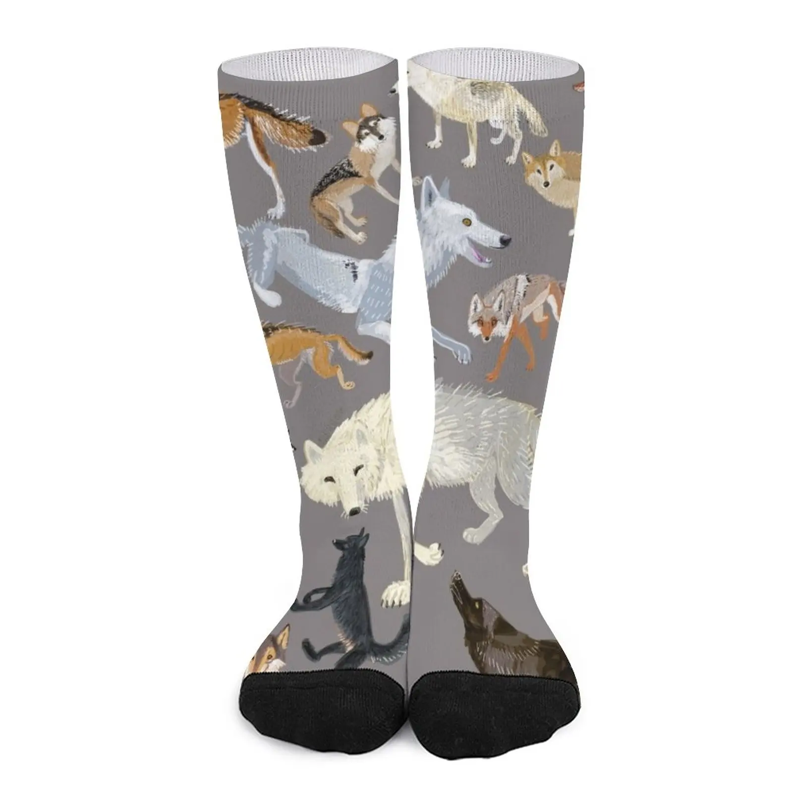 Wolves of the world Grey Socks Men′s sock Hiking boots funny gifts long socks man jojo s bizarres adventures josukes clouds funny socks funny man socks hiking