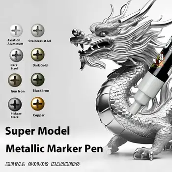 Pennarelli metallici Penne da colorare per pittura Mech Pennarello per vernice Vernice riflettente Modello Pennarello Disegno Forniture per studenti