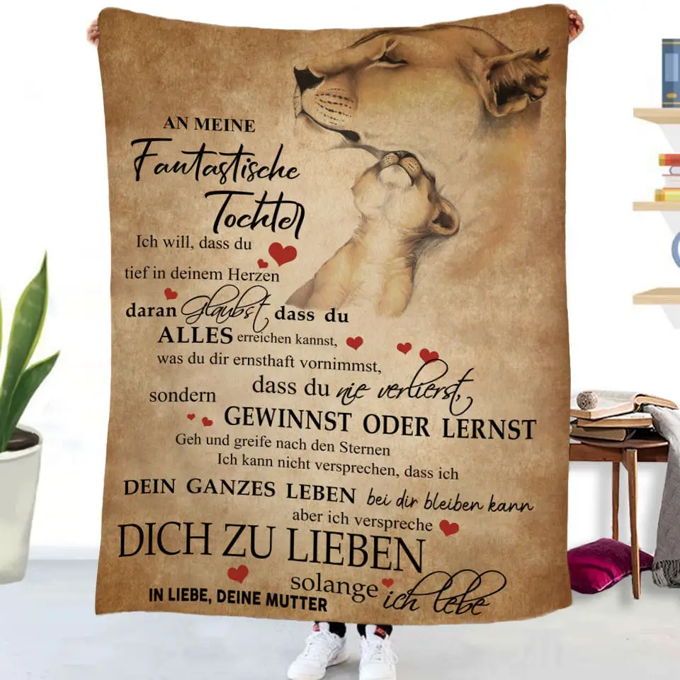 German To My Daughter Son Letter Gift HD-Decke, weiche Überwurfdecke für Zuhause, Schlafzimmer, Bett, Sofa, Picknickdecke, Kinderdecke – Detail 32