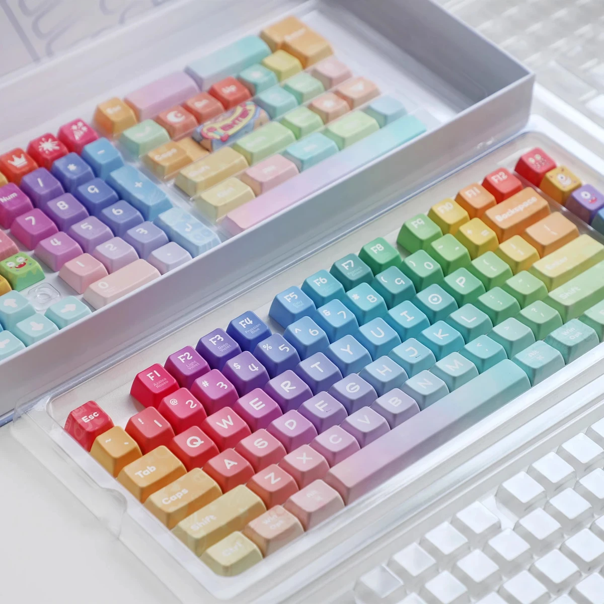 Infância Fantasias Keycaps Teclado Mecânico Pbt Sublimação Dye Mda Perfil Rainbow Keycap para mx Switch Conjunto - Imagem 3