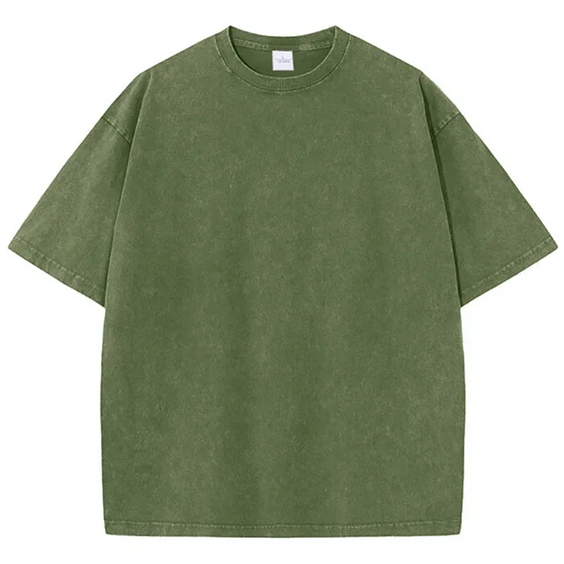 Vintage-Inspired Heavyweight Solid Color Oversized T-Shirt - Unisex Summer Streetwear