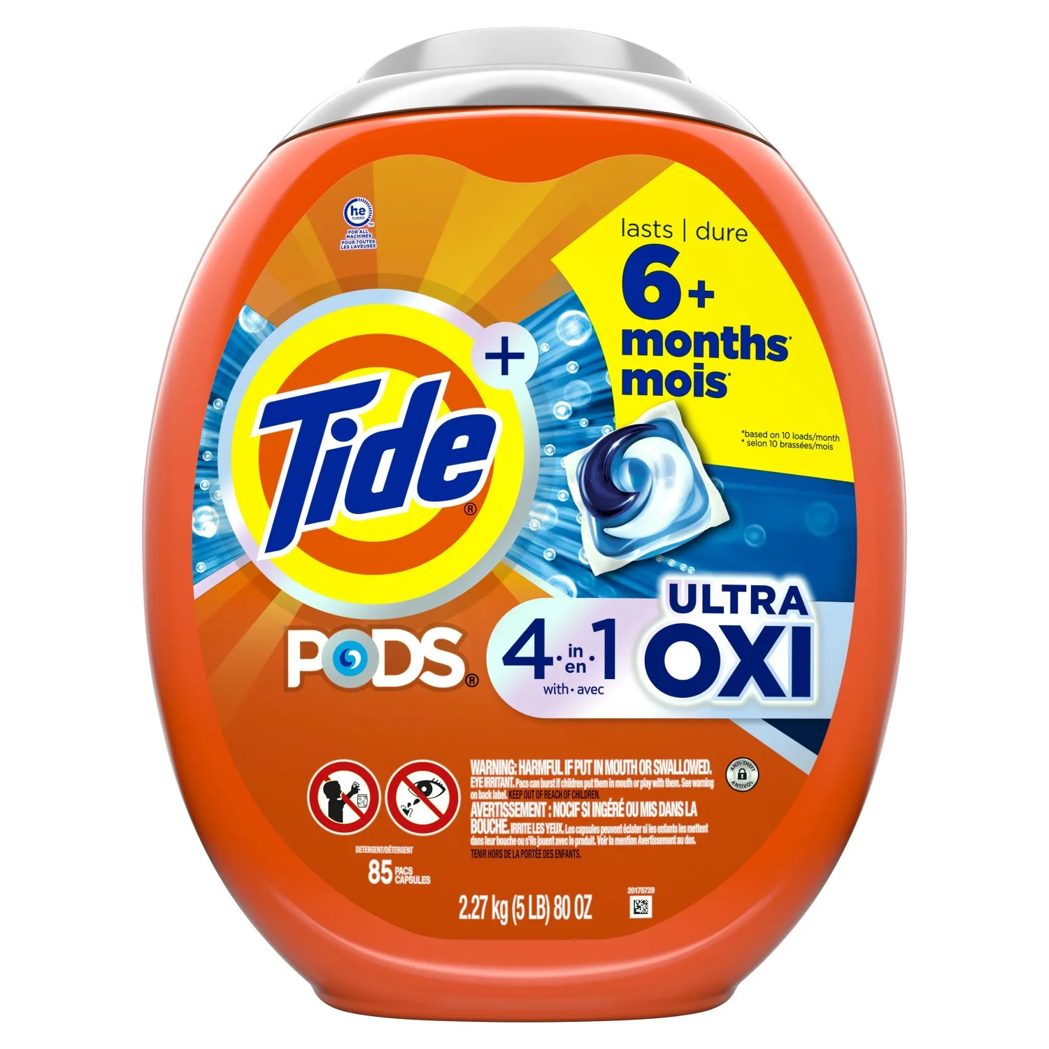 PODS Liquid Laundry Detergent, Ultra Oxi, 85 Count