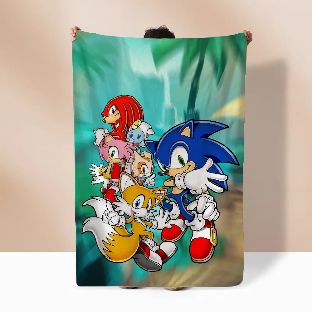 Summer Blanket King Size Sonics Picnic Throw Blanket for Sofa Luxury Fluffy Soft Blankets and Throws Cobija Home and Decoration 4