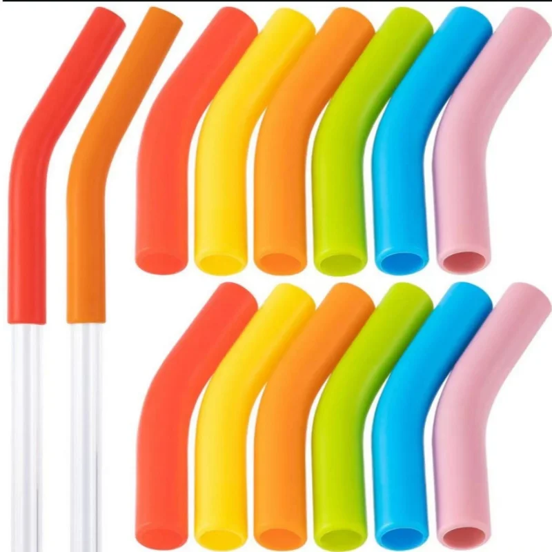 Straw Covers Silicone Metal Straws Tips Cover 8MM Wide Stainless Steel Reusable