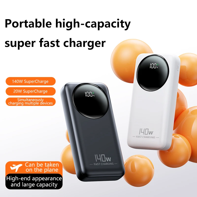 5000000mAh 파워 뱅크 140W 초고속 충전 파워뱅크 아이폰 화웨이 삼성용 휴대용 외장 배터리 충전기