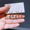 Luxury Design Colorful Crystal Fairy Heart Huggie Hoop Earrings Set Women Party Gift Jewelry 3