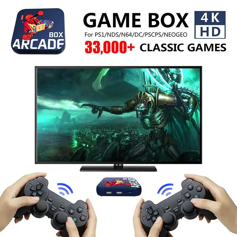 

New Arcade Box Video Game Console Built-in 33,000+ Games for PS1/PSP/NDS/N64/MAME Etc 50 Emulator Games Retro Game Console 4K
