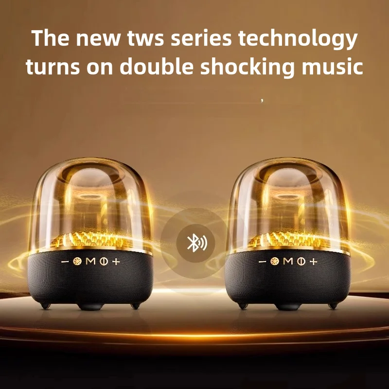 Bass Music Box Bluetooth Speaker 120W Full Screen Transparent TWS/TF 9D Surround Sound Column bluetooth speaker audio speakers