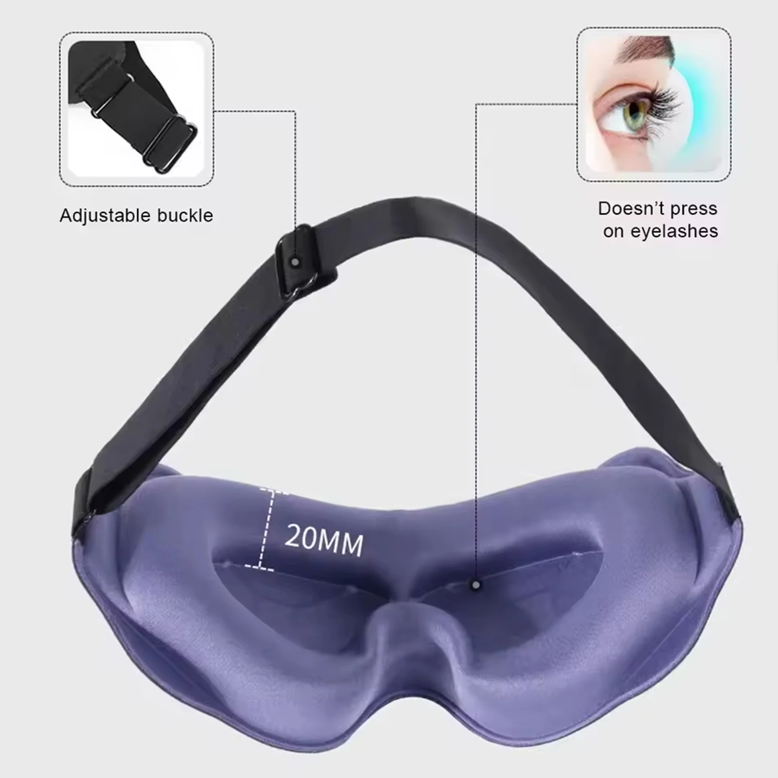 3D Contoured Memory Foam Sleep Mask - Ultra-Comfort & Light Blocking for Relaxation and Travel