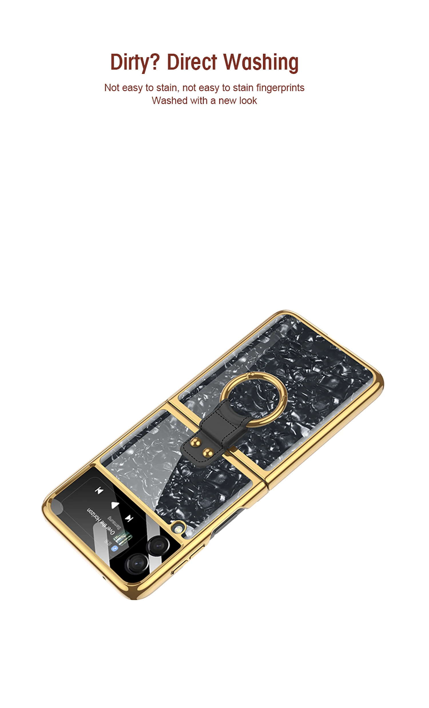 galaxy z flip3 phone case Luxury Vacuum Plating Phone Case Shell Flip3 Phone Holder Cases for Samsung Galaxy Z Flip 3 5G Protective Stand Cover z flip3 cover