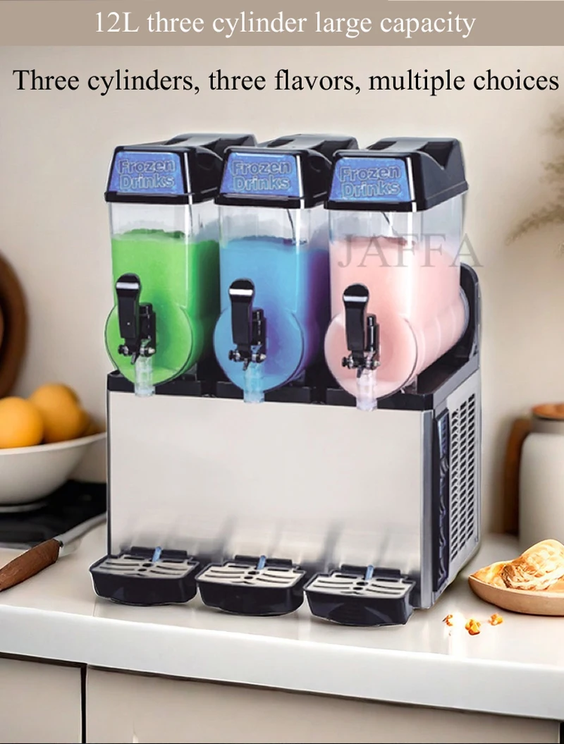 Description Picture 5 of item12L*3 Tank Slush Ice Machine Ice Cream Snow Smoothie Beverage Granita Maker Stainless Steel for Business Commercial