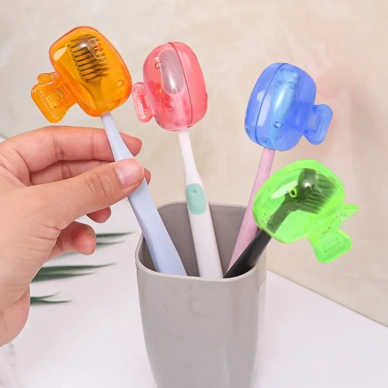 10/1PCS Portable Toothbrush Head Cover Clips Plastic Colorful Dustproof Head Protector Cap Case Outdoor Travel Bathroom Supplies toothbrush covers