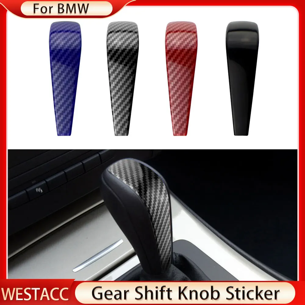 Carbon Fiber Car Gear Shift Knob Cover Decorative Sticker Trim for BMW 3Series E87 E90 E91 E92 E93 E84 2006 - 2012 Accessories