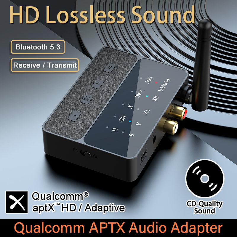 Bluetooth 5.3 Audio Adapter AptX/HD/LL Receiver Transmitter RCA AUX Qualcomm QCC3040 Wireless HIFI Stereo Adapter Lossless Sound