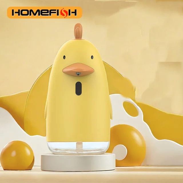 เครื่องจ่ายสบู่อัตโนมัติ ชาร์จ USB สไตล์การ์ตูนน่ารัก เซ็นเซอร์ไร้สัมผัส เครื่องล้างมือเด็ก เครื่องจ่ายสบู่โฟม 1