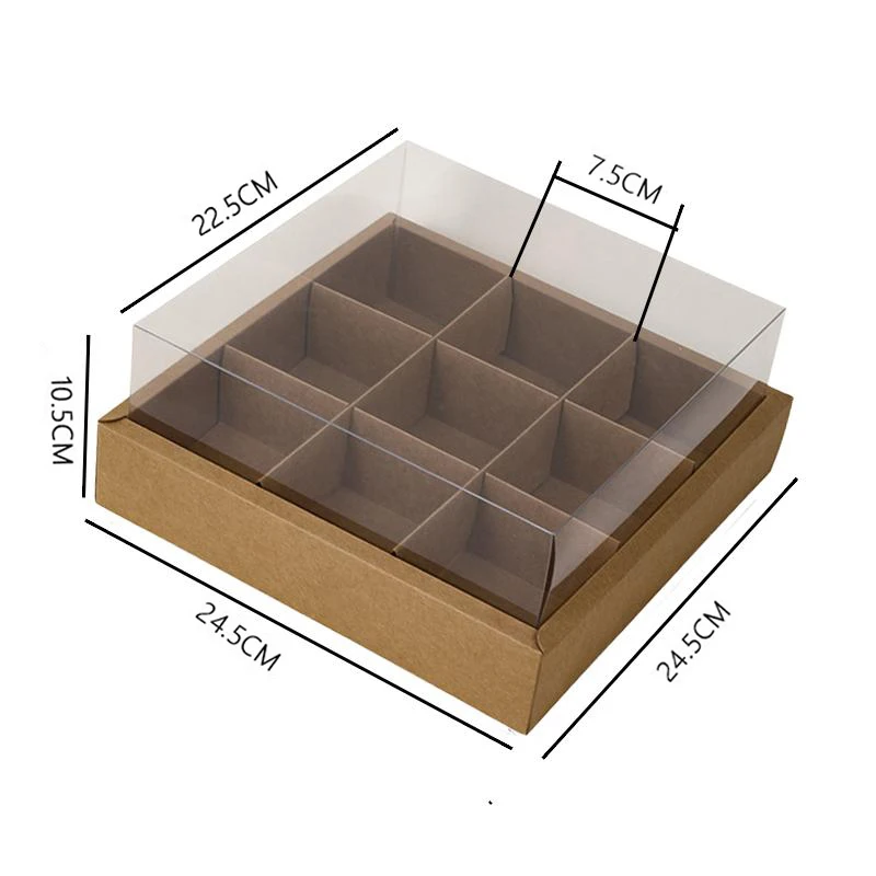 5pcs Transparent Cake Packaging Boxes with 7/9 Compartments for Mousse, Pastries, Cupca... - SKU TCPB1058 - UGI Packaging