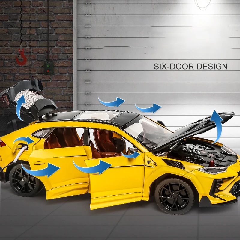1:24 Lambos URUS Bison Mansory SUV Alloy Cast Toy Car Model Sound and Light Children's Toy Collectibles Birthday gift 4