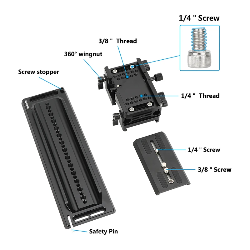 Camvate-arri Dovetail Placa Clamp Grupo qr Deslizante Baseplate 15 Milímetros Estúdio Varas para Dslr Câmera Rig Ombro Tripé Cabeça 12 - Image 6
