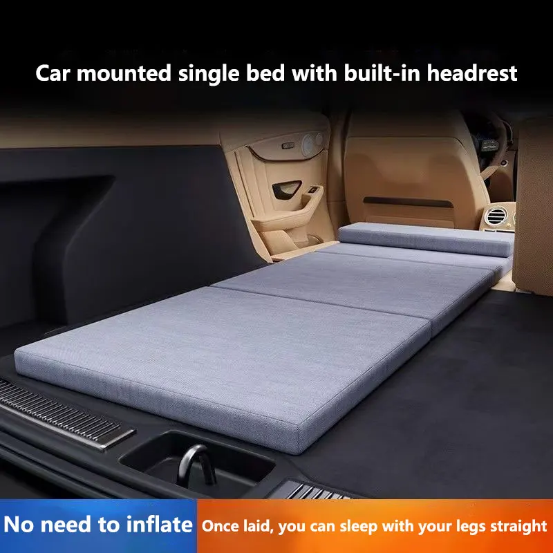 Car Travel Bed Folding Non Inflatable Camping Office Rest Mat With Pillow Rear Sleeping Pad Folding Extension Board