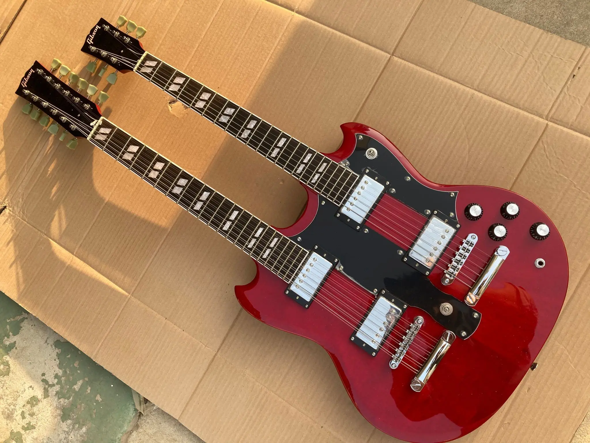 Guitarra El ctrica sg400 de doble cuello 6 cuerdas y 12 cuerdas 