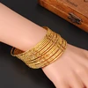 65mm 24K gold plated  Bangles Ethiopian Africa Fashion Gold Color Bangles For Women African Bride Wedding Bracelet Jewelry Gifts 5