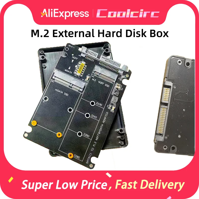 Coolcirc M.2는 솔리드 스테이트 SSD를 Sata3 외장 하드 디스크 박스로 변환합니다. Ngff Msata를 직렬 포트 변환 카드로 변환합니다. 이중 용도