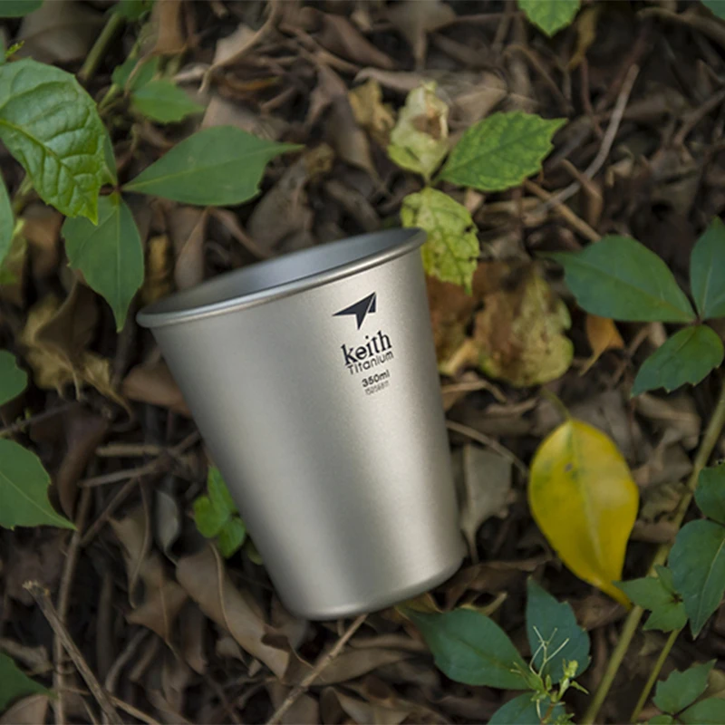 Portable Tableware Portable Cups Keith Tableware for Camping Titanium Beer Cup 350ml Outdoor Travel Drinking Friends Gathering Drinkware Coffee Mug Ti9001