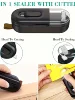 1pc Plastic Bag Sealer - Mini Sealing Machine with Cutter for Snacks and Food Preservation 1