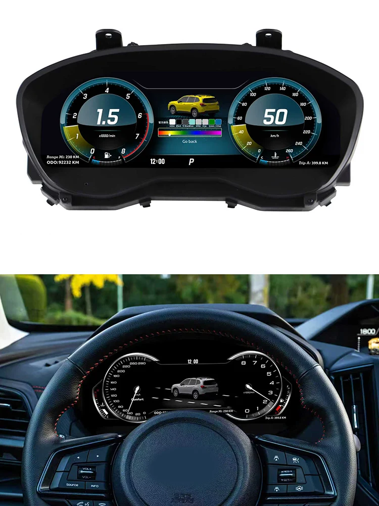 Panel de Instrumentos Digital de 12.3 Pulgadas, Cabina Virtual para Subaru Forester 2019-2024, Pantalla LCD con Velocímetro, CarPlay 1