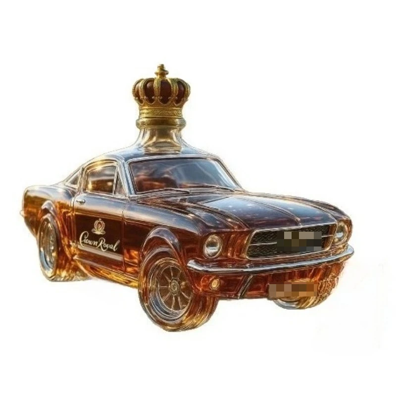 Hot Sale Modern Design Auto Whiskey Bottle Transparent Whisky Bottle Police Small Car Shaped Pattern Seal Empty Glass Decanter