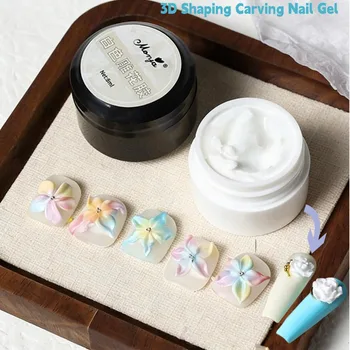 Gel per unghie da 5 ml antiaderente per estensione unghie, fai da te, modelli 3D per nail art, per scolpire, modellare e intagliare le unghie | Gel Solido per Polimerizzazione UV/LED