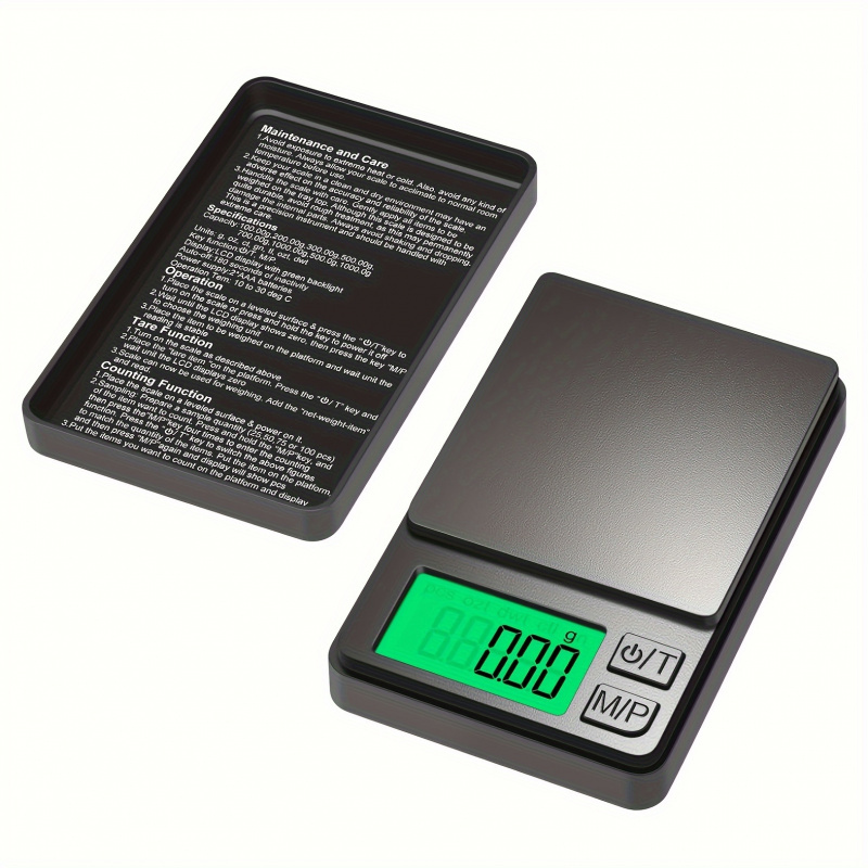 500g/0.01g High-Precision Digital Pocket Scale for Jewelry and Reloading - Compact, Lightweight, Battery Operated, Black