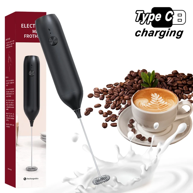 Handheld Electric Milk Frother USB Rechargeable Mini Foam Maker Drink Mixer  Whisk Beater for Coffee Latte Matcha - AliExpress