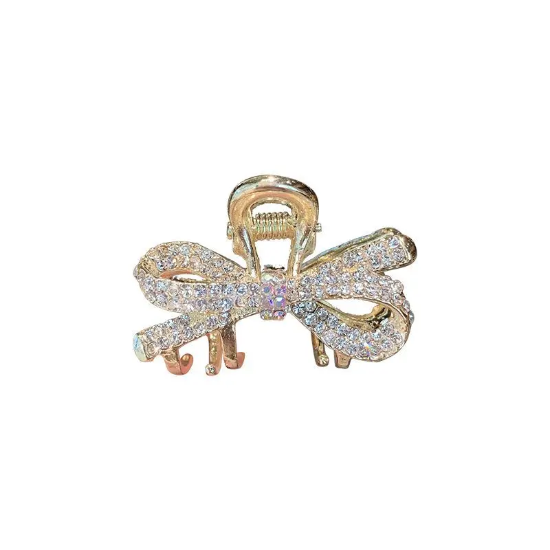 Niedliche Koreanische Haarklammern mit Strass-Schleife, Mini Süße Haarspangen für Pony & Halb-Hochgesteckte Frisuren für Frauen und Mädchen – Detail 6