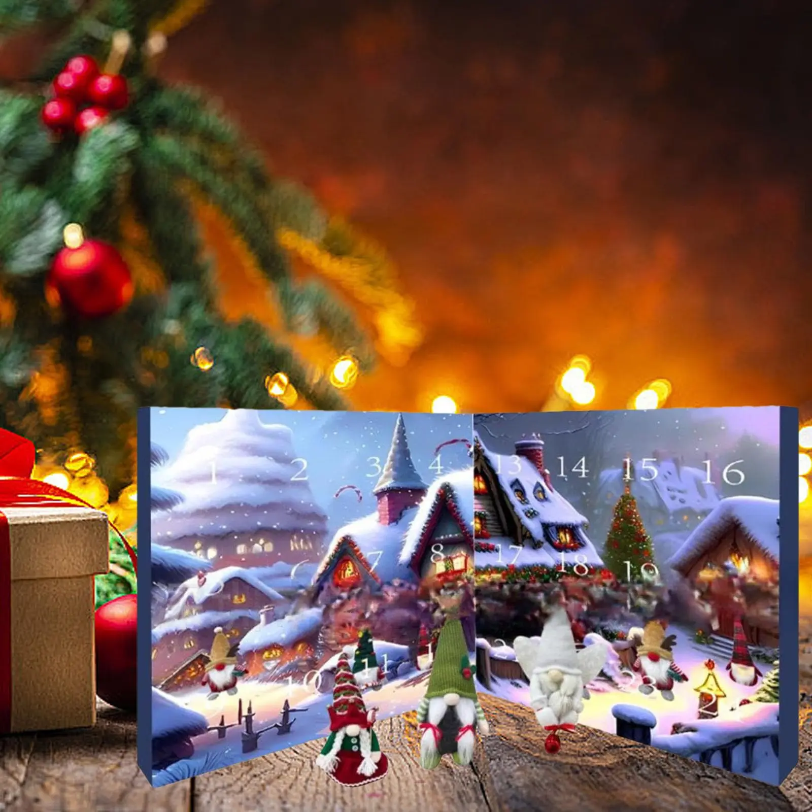 Weihnachts Gnome Adventskalender - 24 Tage Mit Leuchtenden Figuren