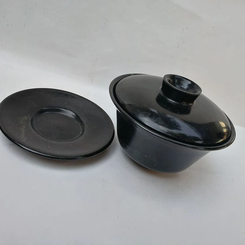 Natural Black Green Jade Gaiwan Gongfu Teaware Jadeite Tea Cup Jewelry Fine Jades Stone Hand Carved Cover Bowl Health Teacups