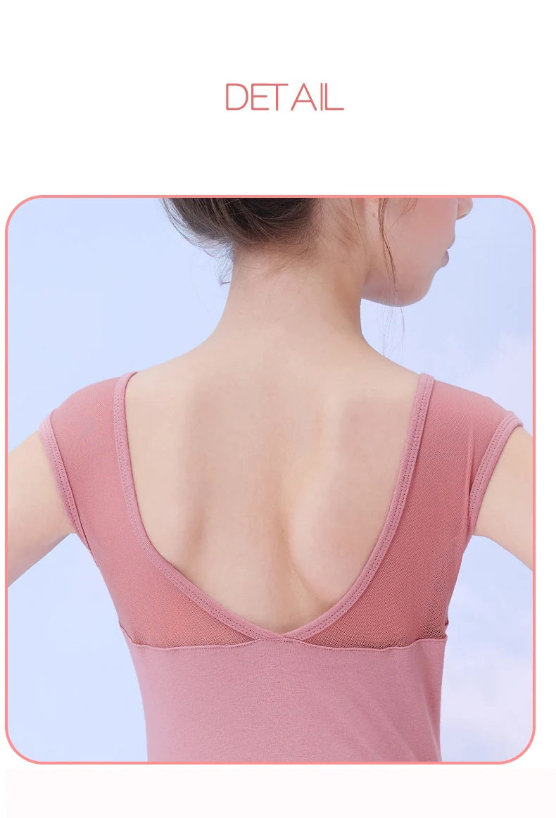 Vestido de ballet para niñas, vestido de leotardo de baile sin mangas, vestido de baile con empalme de algodón para niña
