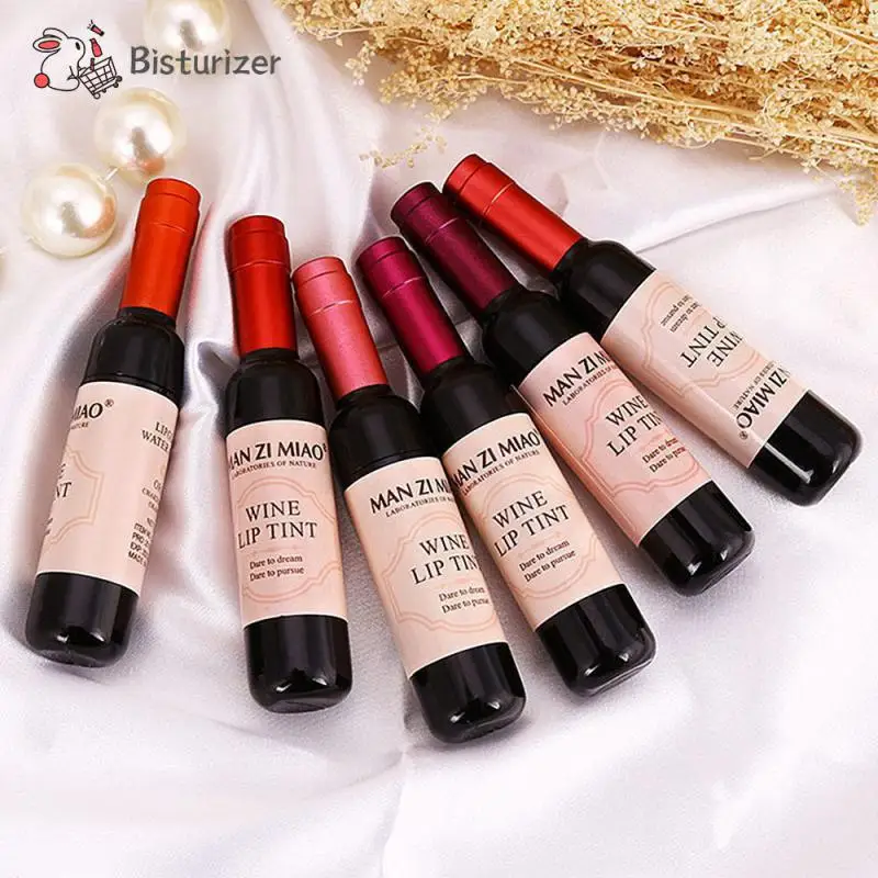 Lipstick Lovely Tint Wine Bottle Shape Lip Gloss Matte Lip Stick Waterproof Long Lasting Red Sexy Cosmetics lip gloss lip makeup lip tint
