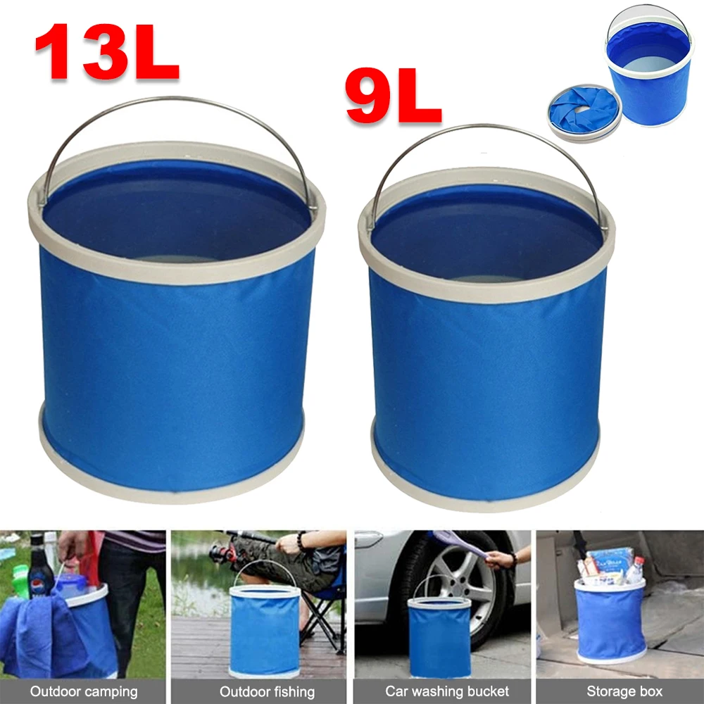 Seau Pliable 12L et 20L Portable Multifonctionnel - Pliable pour Bassin de ge - Conteneur ;Eau pour 20 l Orange - Maison