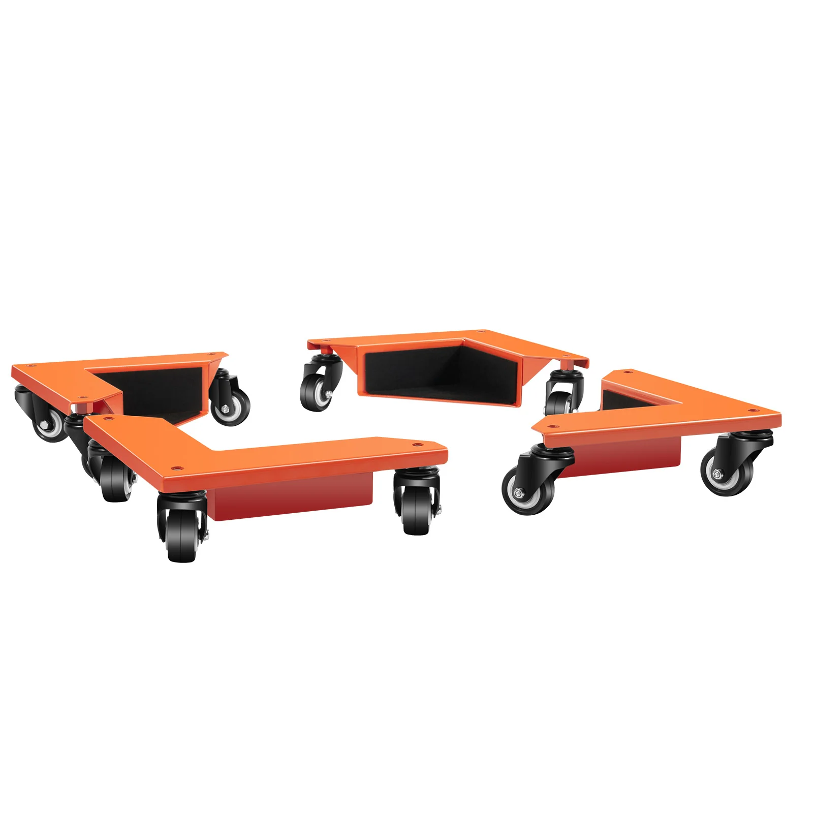 Set mit 4 robusten Möbelrollen, 3 Räder, 650 kg Lenkrollen zum Bewegen der meisten rechtwinkligen Gegenstände – Detail 1