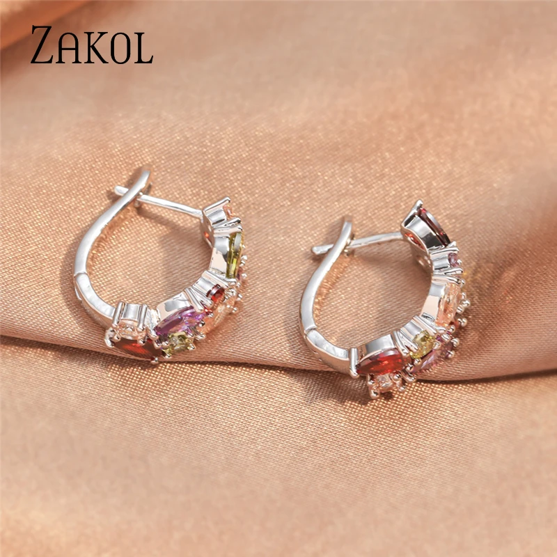 JEWEL ZAKOL Fashion Sliver Color Zirconia Stud Earrings Mona Lisa