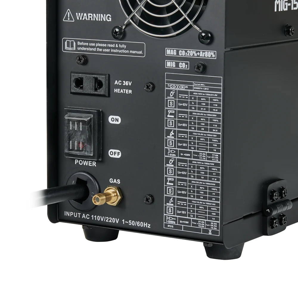 Mig Welding Machine MIG MMA TIG Stick Flux 5 in 1 Welder MIG-156 Dual Voltage 110V/220V Gas/Gasless Multiprocess 4