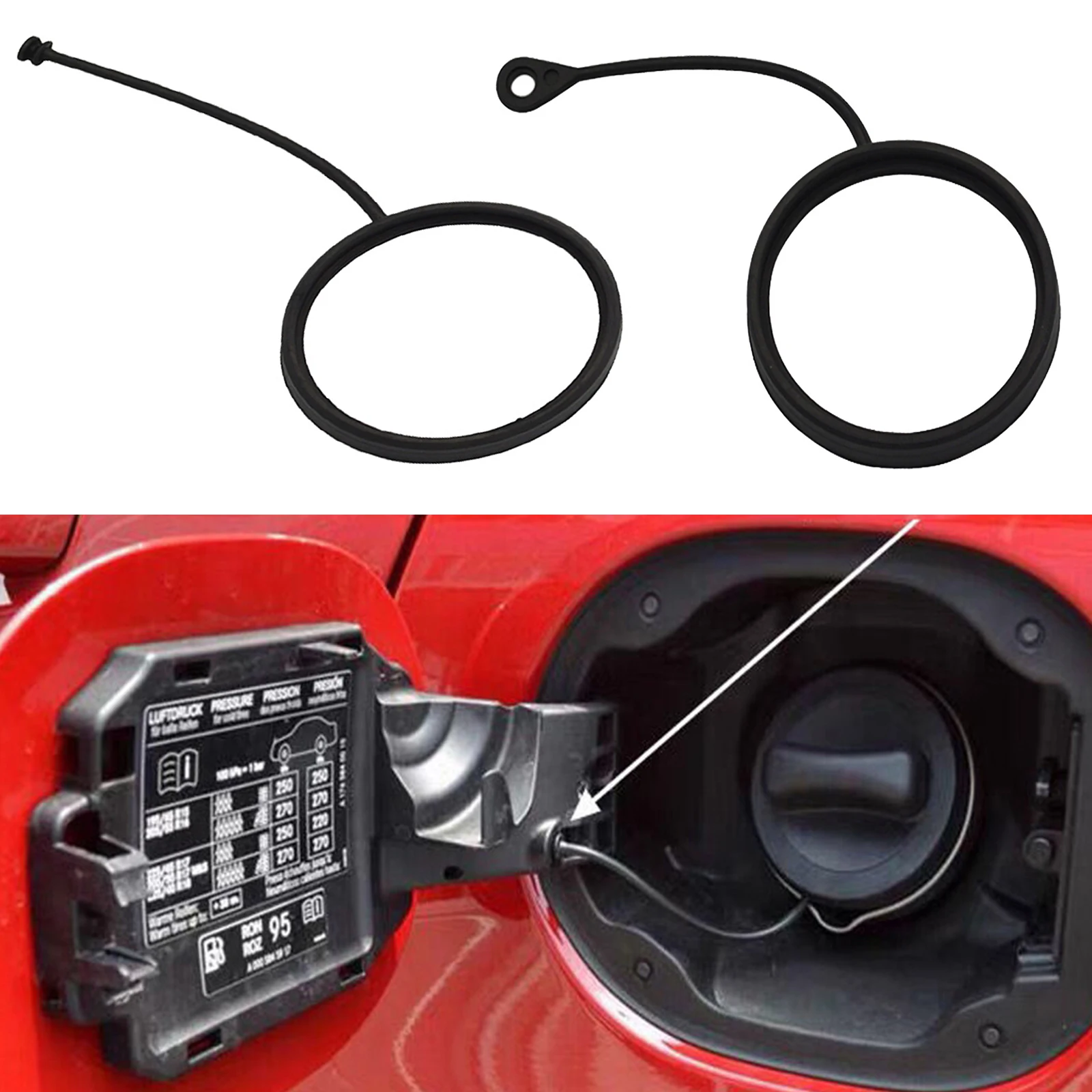 

Fuel Tank Cover Cap Cable Rope Line A2214700605 for Mercedes Benz C E A S Class W211 W203 W204 W124 AMG W202 CLA W212 W205 W201